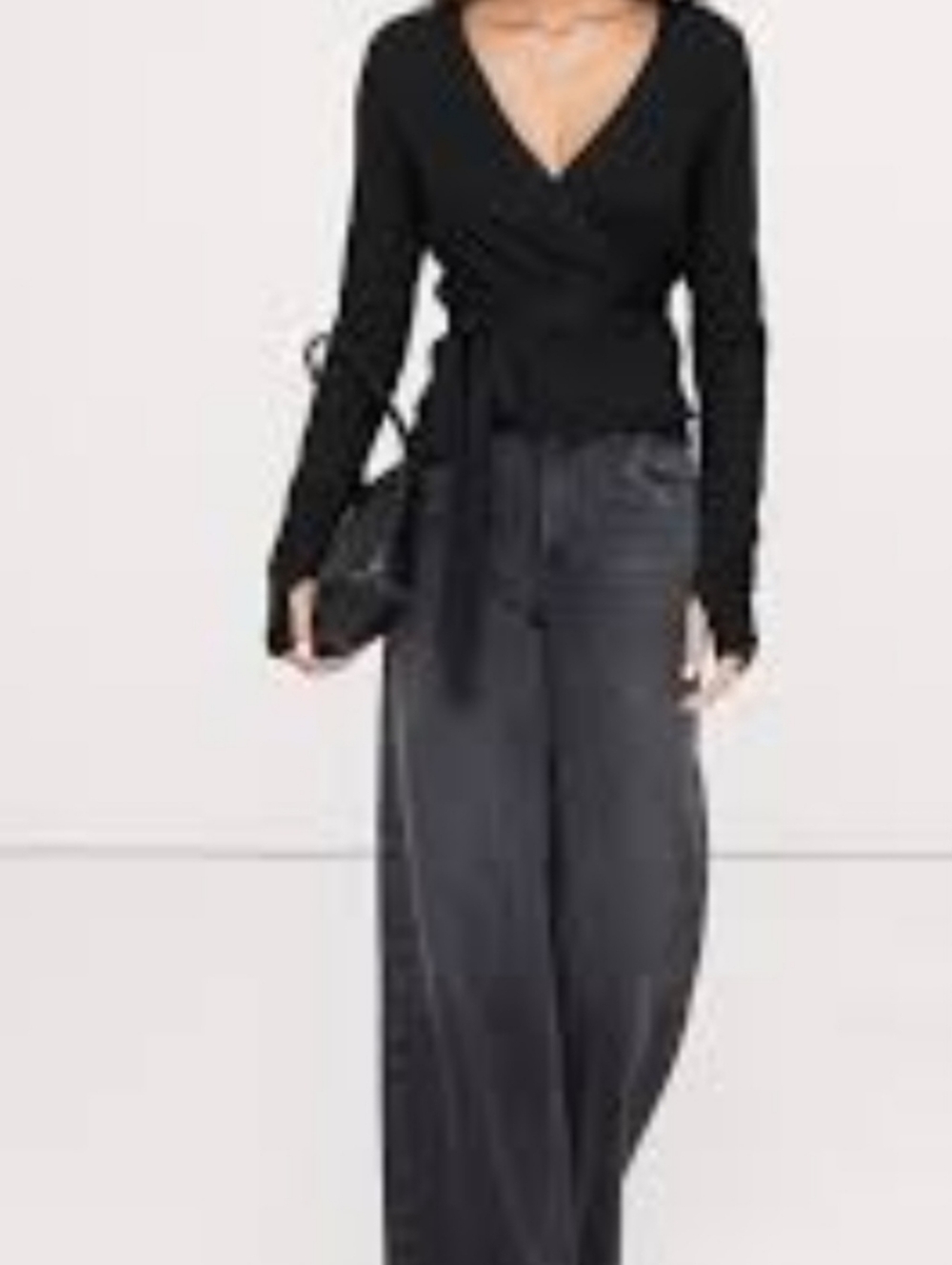 Banana Republic Black Wrap Top